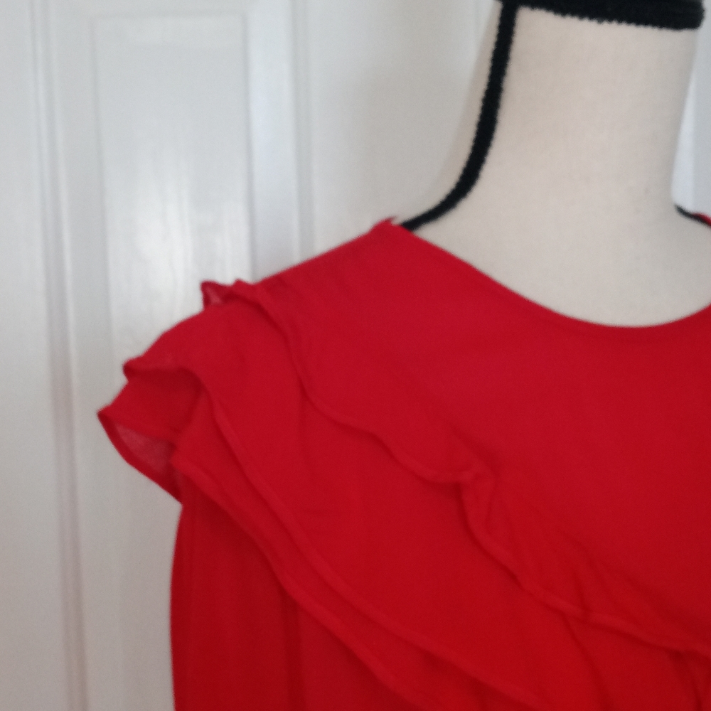& Other Stories Red Ruffle d Blouse - Picture 7 of 13